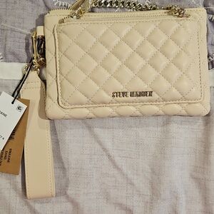 Steve Madden Quilted Double Zip Mini Pouch